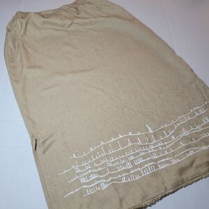 💚 K.D. Spring Womens‎ A-Line Midi Faux Burlap Skirt Size Large